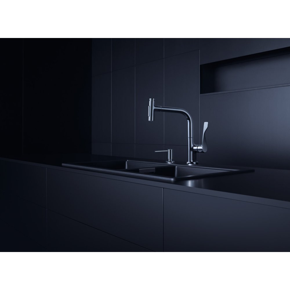 Диспенсер для жидкого мыла/лосьона Axor Uno, 42818330, полированный черный хром 