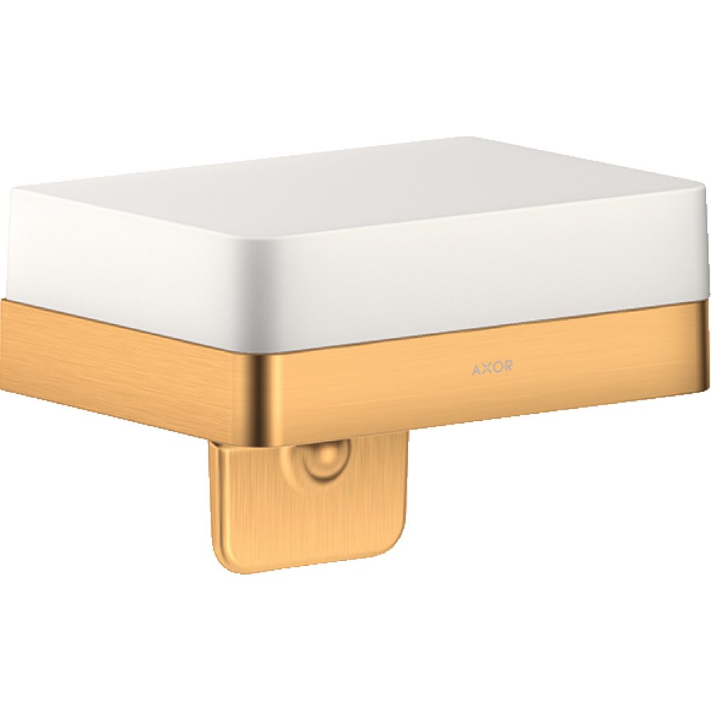 Диспенсер для жидкого мыла Axor Universal SoftSquare, с полкой, 42819250, шлифованное золото