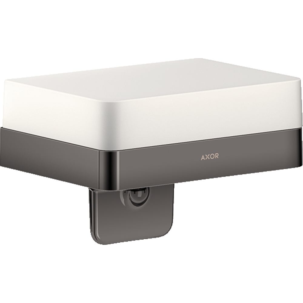 Диспенсер для жидкого мыла Axor Universal SoftSquare, с полкой, 42819330, полированный черный хром 