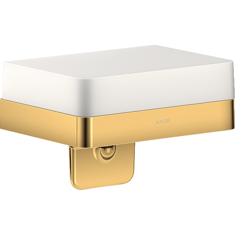 Диспенсер для жидкого мыла Axor Universal SoftSquare, с полкой, 42819930, полированная медь