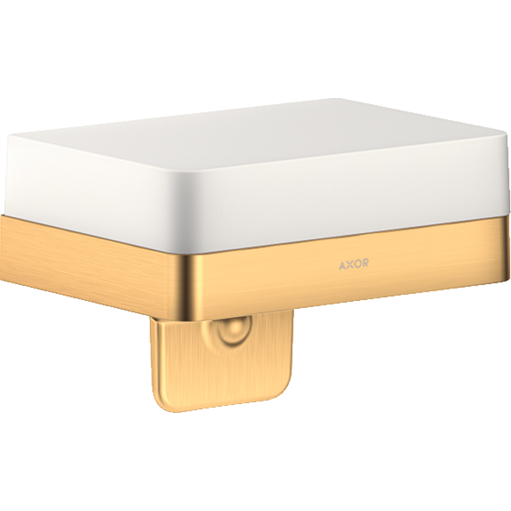 Диспенсер для жидкого мыла Axor Universal SoftSquare, с полкой, 42819950, шлифованная медь