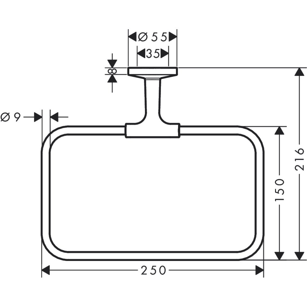 Полотенцедержатель кольцевой Axor Universal Circular, 42823330, полированный черный хром 