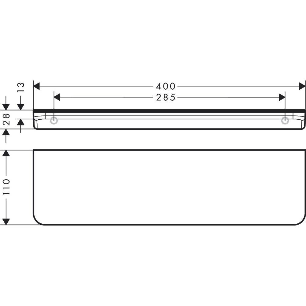 Полка Axor Universal Circular, 400 мм, 42844950, шлифованная медь