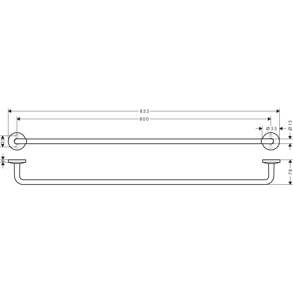 Полотенцедержатель и рейлинг Axor Universal Circular, 800 мм, 42880310, шлифованное красное золото