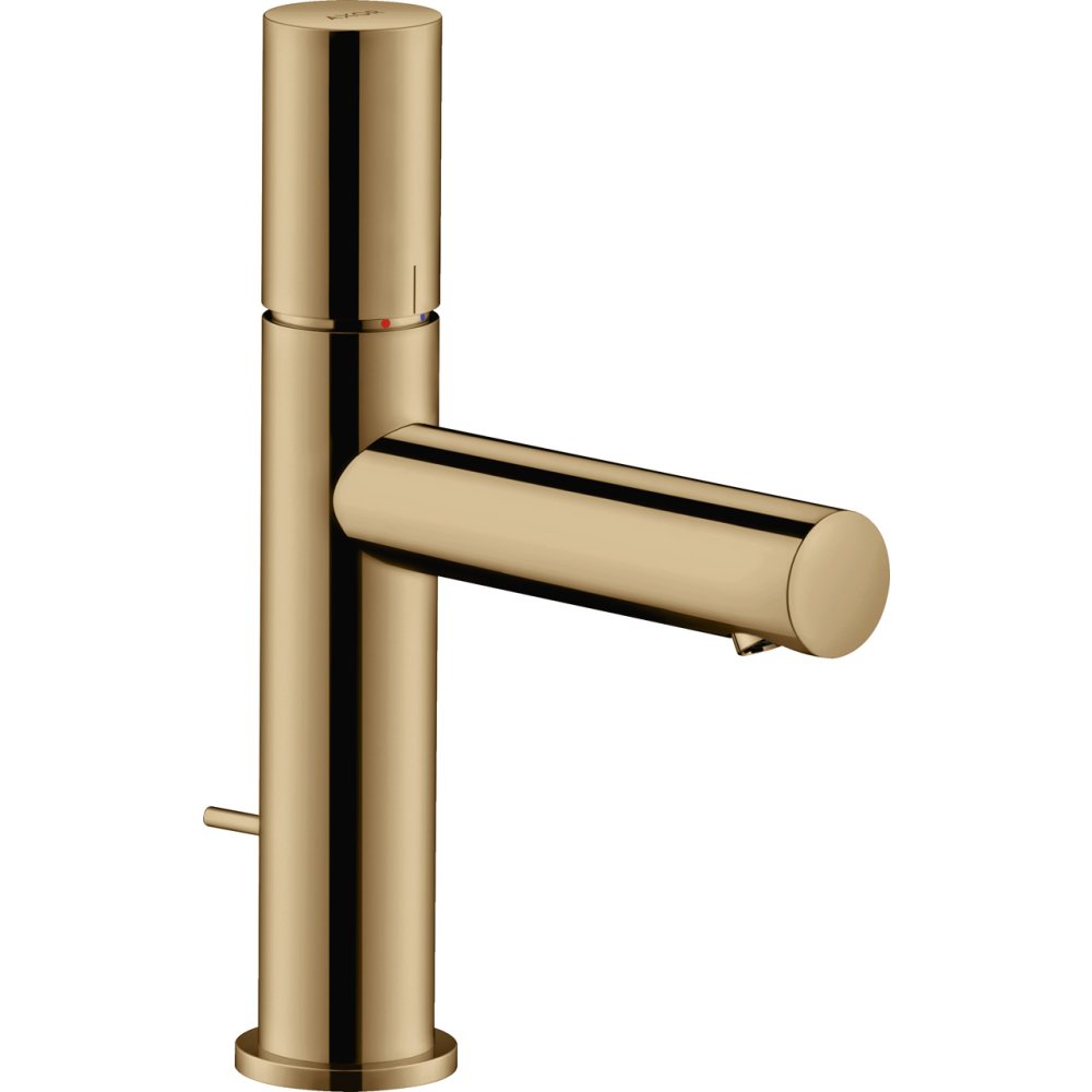 Смеситель для раковины Axor Uno, однорычажный, 110, с рукояткой Zero, со сливным гарнитуром, 45001130, полированная бронза