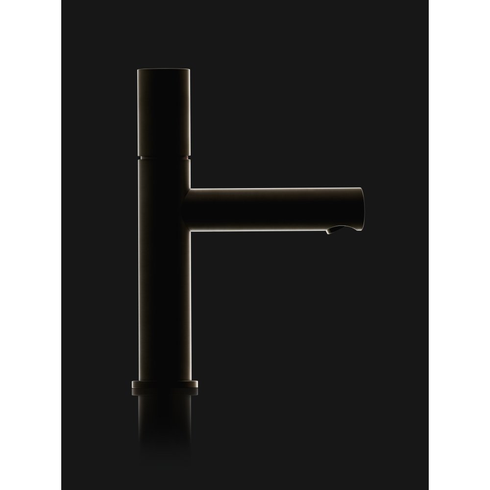 Смеситель для раковины Axor Uno, однорычажный, 110, с рукояткой Zero, с не запираемым сливным набором, 45002330, полированный черный хром 