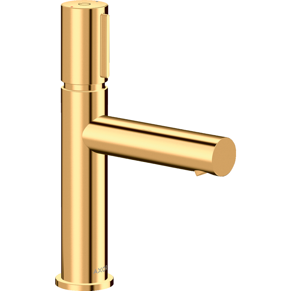 Смеситель для раковины Axor Uno, Select, 110, с не запираемым сливным набором, 45012990, полированное золото