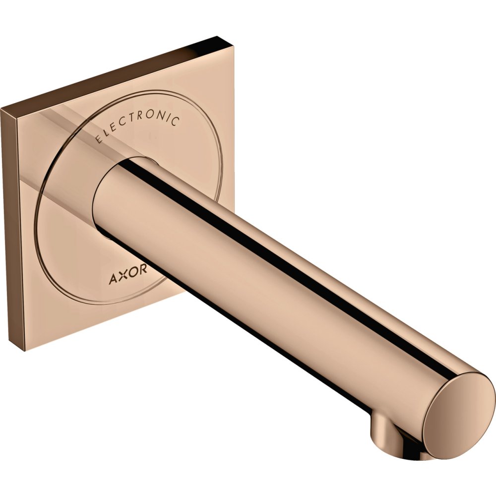 Электронный смеситель для раковины Axor Uno, настенный, излив 161 мм, 45110300, полированное красное золото 