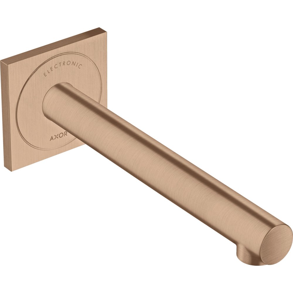 Электронный смеситель для раковины Axor Uno, настенный, излив 221 мм, 45111310, шлифованное красное золото