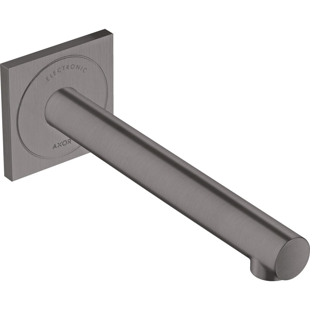 Электронный смеситель для раковины Axor Uno, настенный, излив 221 мм, 45111340, шлифованный черный хром 