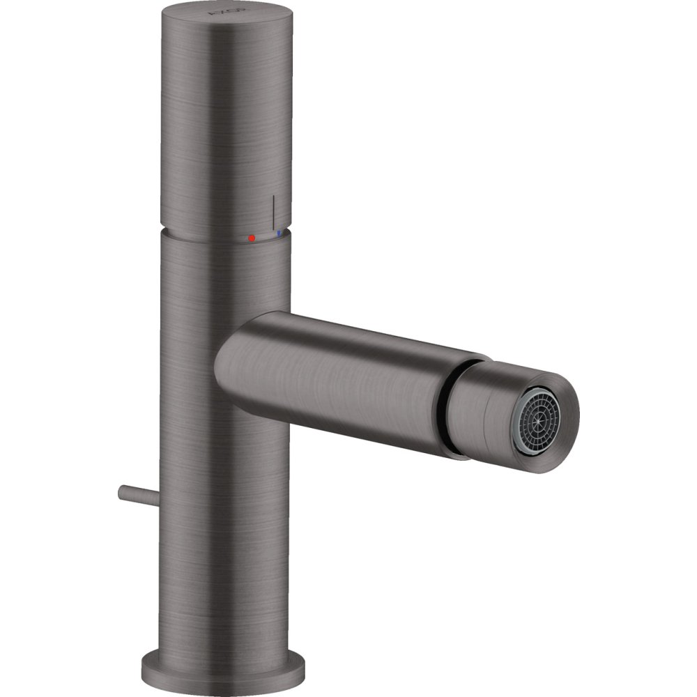 Смеситель для биде Axor Uno, однорычажный, с рукояткой Zero, 45200340, шлифованный черный хром 