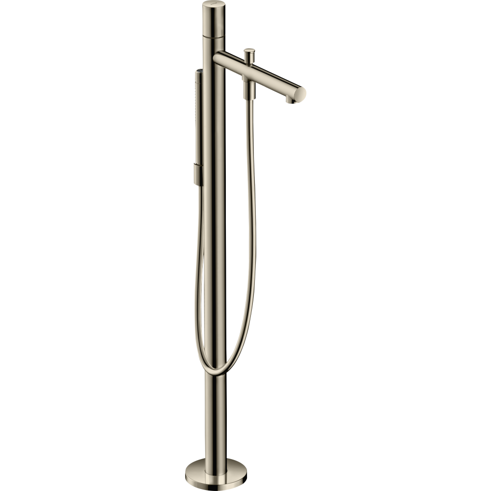 Смеситель для ванны Axor Uno, однорычажный, напольный, с рукояткой Zero, 45416830, полированный никель