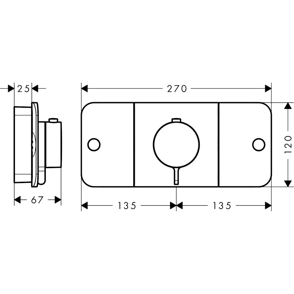 Термостат Axor One, для 2 потребителей, скрытого монтажа, 45712300, полированное красное золото 
