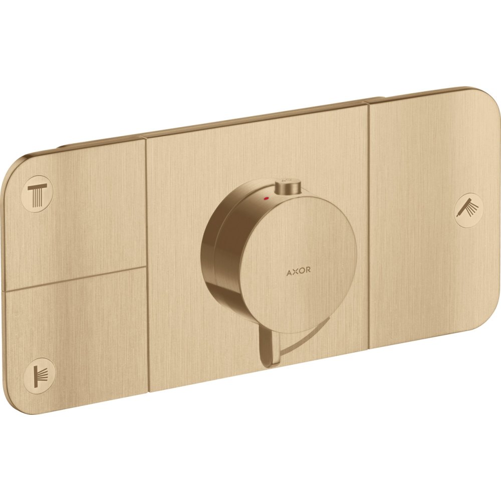 Термостат Axor One, для 3 потребителей, скрытого монтажа, 45713140, шлифованная бронза