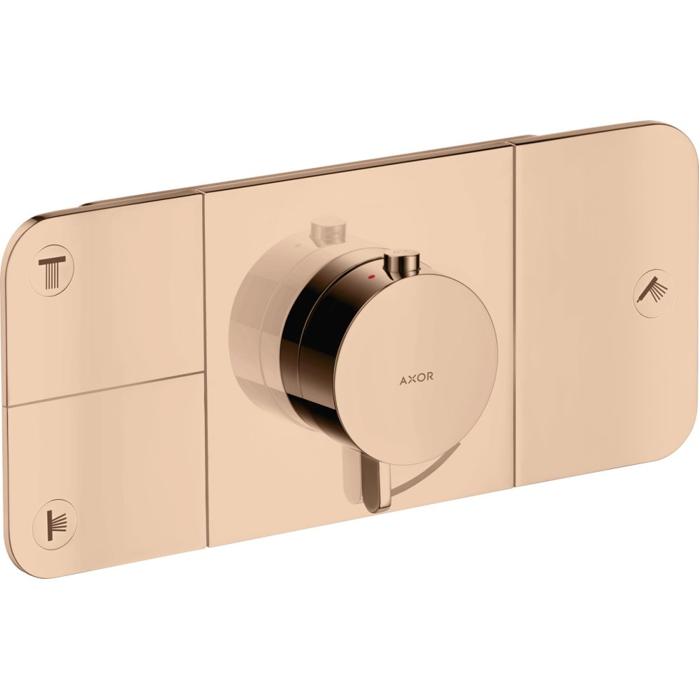 Термостат Axor One, для 3 потребителей, скрытого монтажа, 45713300, полированное красное золото 