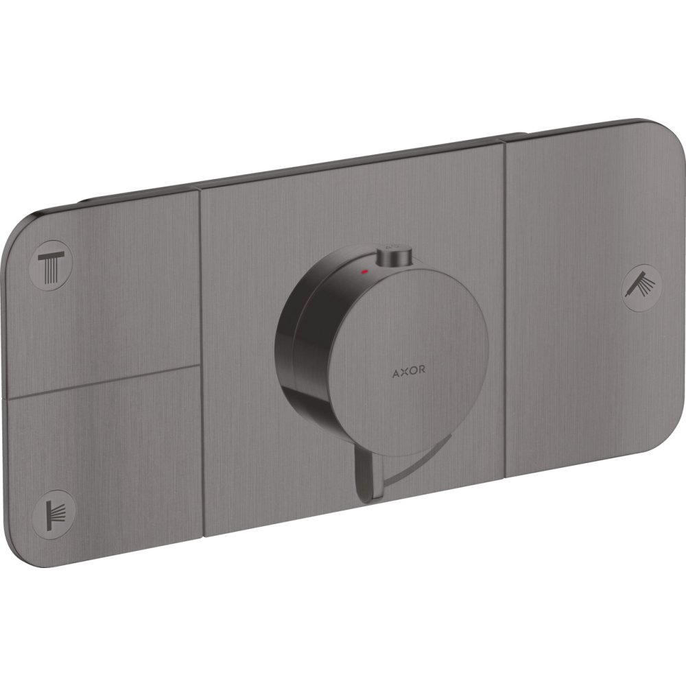 Термостат Axor One, для 3 потребителей, скрытого монтажа, 45713340, шлифованный черный хром 