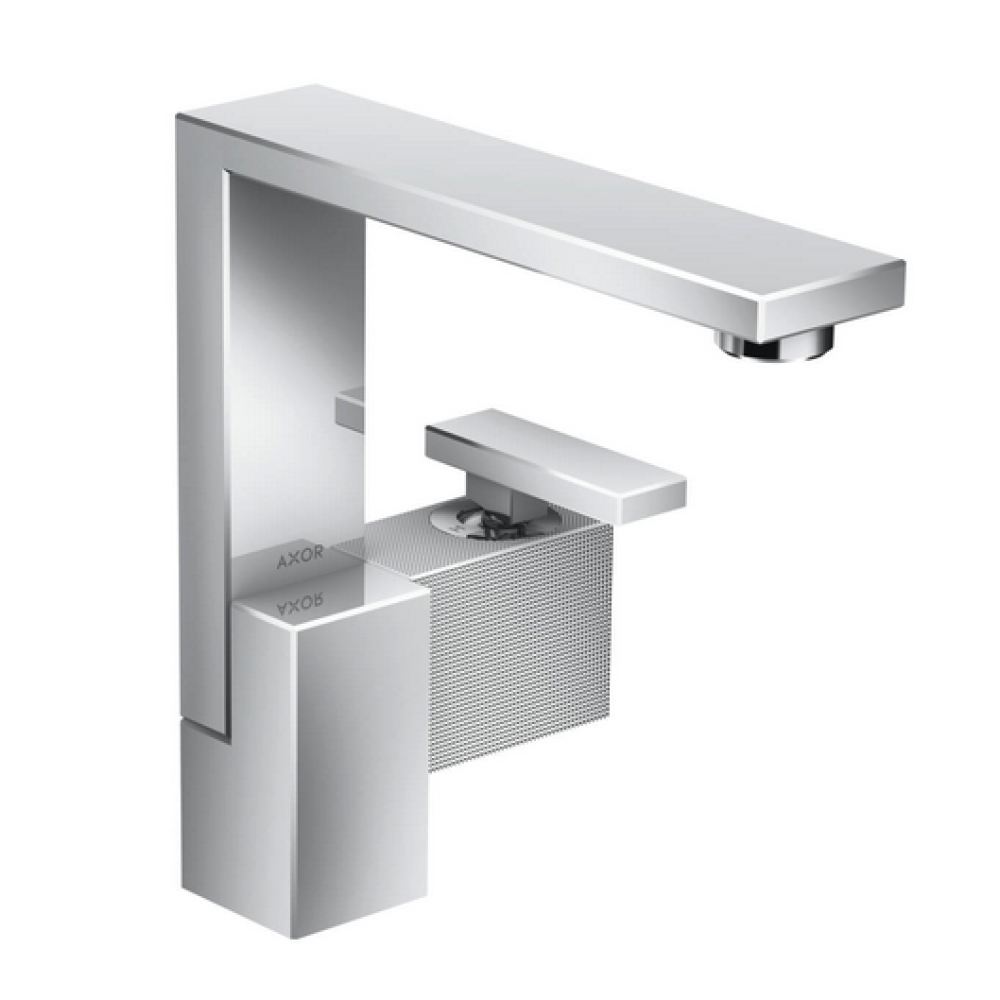 Смеситель для раковины AXOR Edge 190 со сливным клапаном Push-Open с алмазной огранкой  46021000