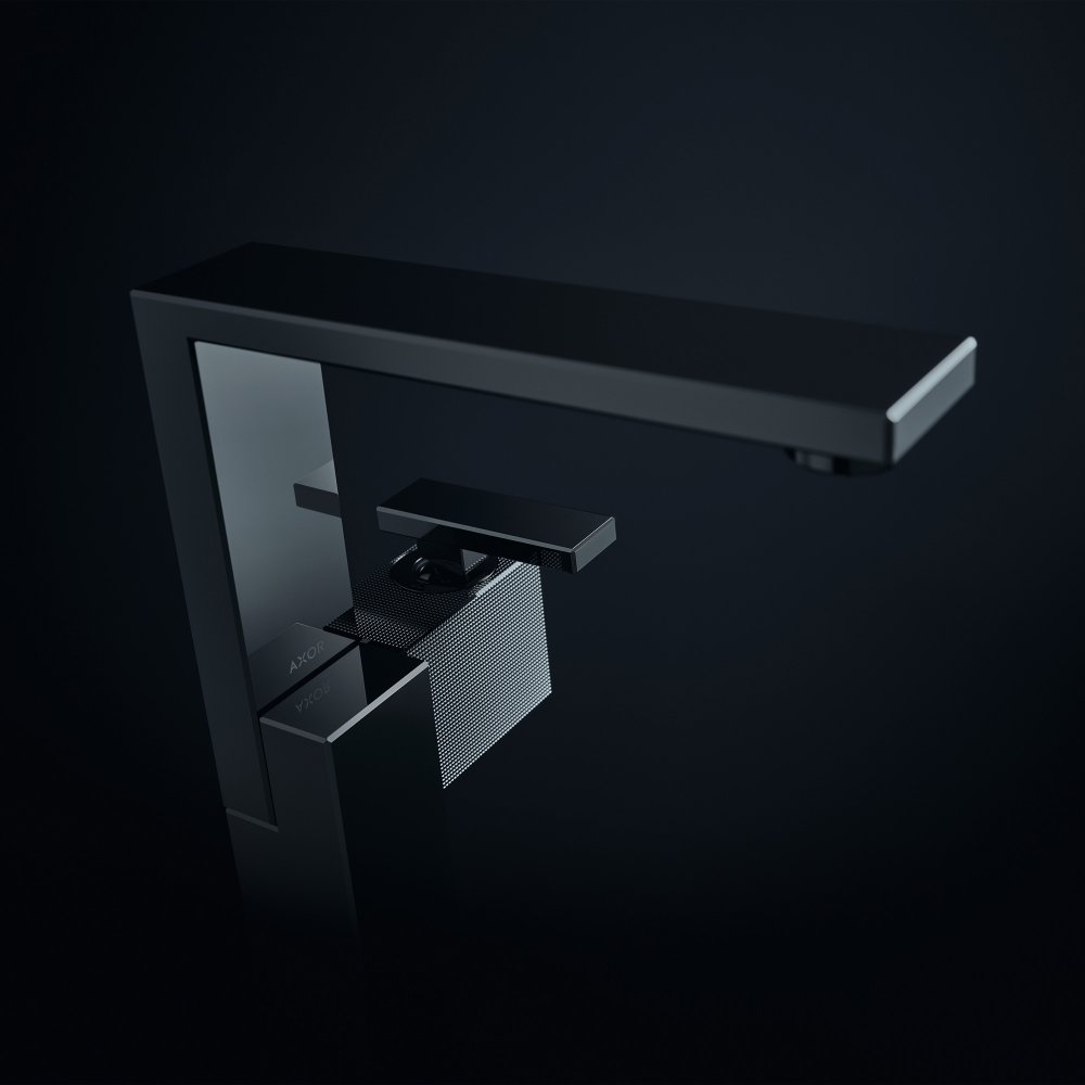 Смеситель для раковины AXOR Edge 190 со сливным клапаном Push-Open с алмазной огранкой  46021000