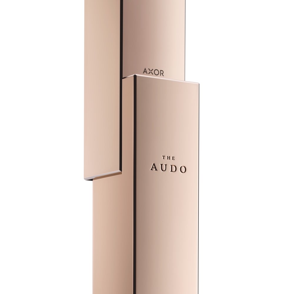 Смеситель для раковины Axor Edge, 280, однорычажный, со сливным клапаном Push-Open, 46030300, полированное красное золото 