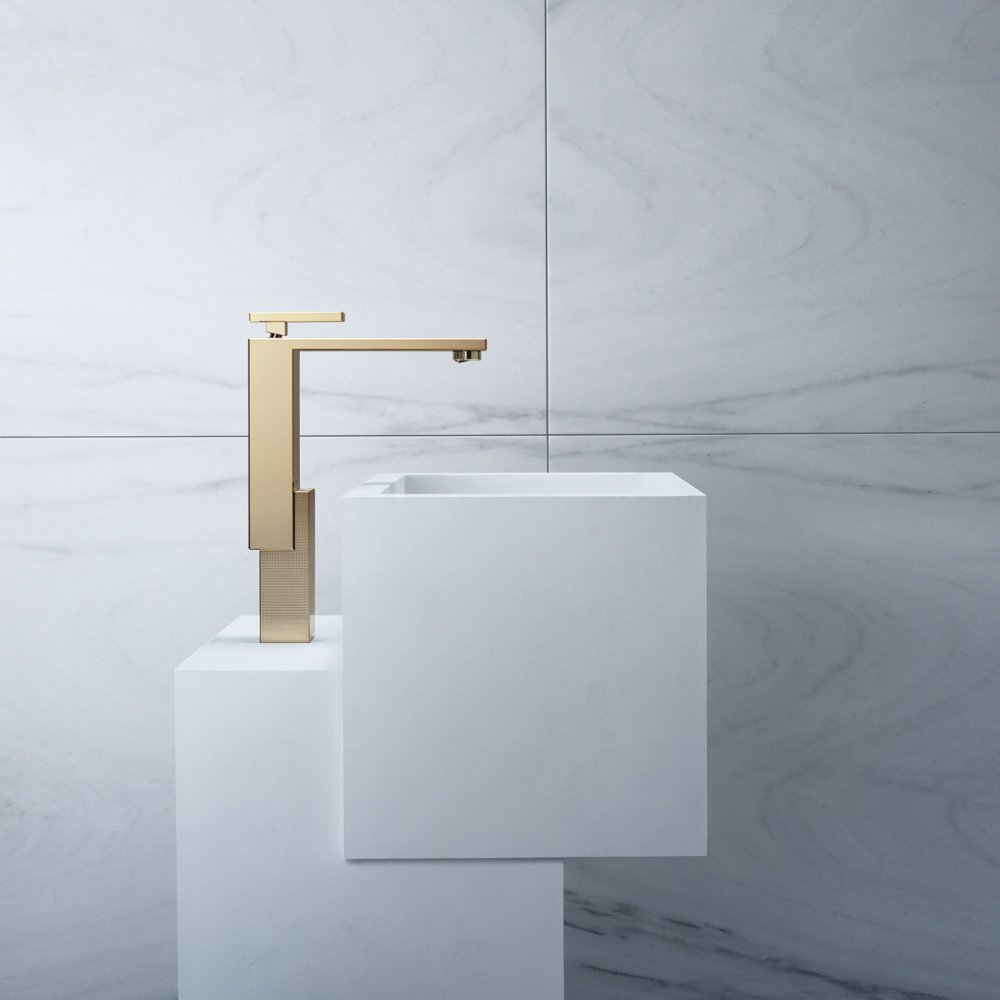 Смеситель для раковины AXOR Edge 280 со сливным клапаном Push-Open с алмазной огранкой  46031000