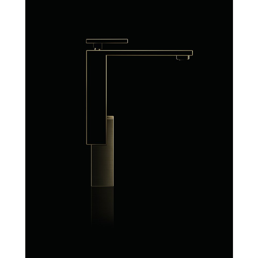 Смеситель для раковины Axor Edge,280, однорычажный, со сливным клапаном Push-Open, с алмазной огранкой, 46031130, полированная бронза