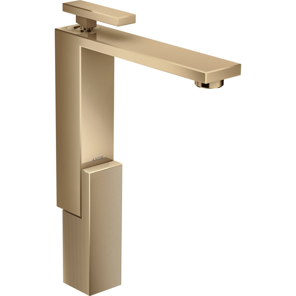 Смеситель для раковины Axor Edge, 280, однорычажный, со сливным клапаном Push-Open, с алмазной огранкой