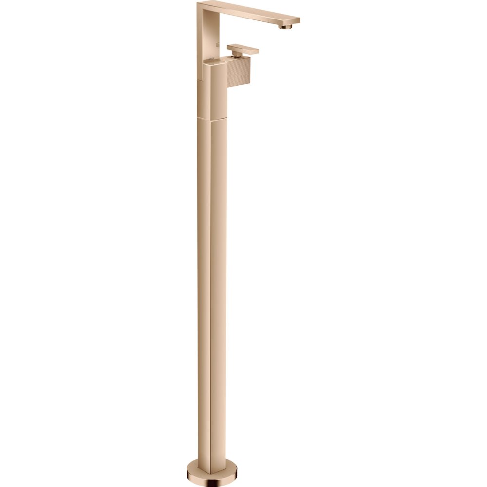 Смеситель для раковины Axor Edge, однорычажный, напольный, со сливным клапаном Push-Open, с алмазной огранкой, 46041300, полированное красное золото 