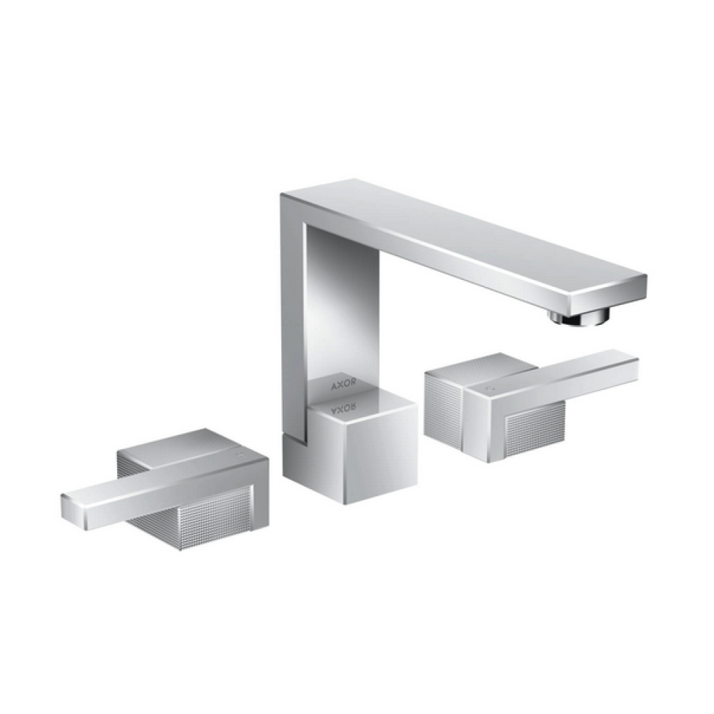 Смеситель для раковины AXOR Edge на 3 отверстия 130 со сливным клапаном Push-Open с алмазной огранкой  46051000