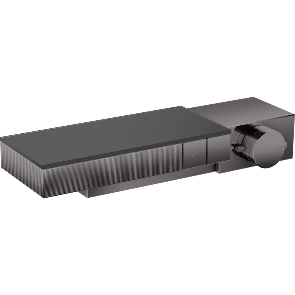 Термостат Axor Edge, для 2 потребителей, комбинированного монтажа, с алмазной огранкой, 46241330, полированный черный хром 