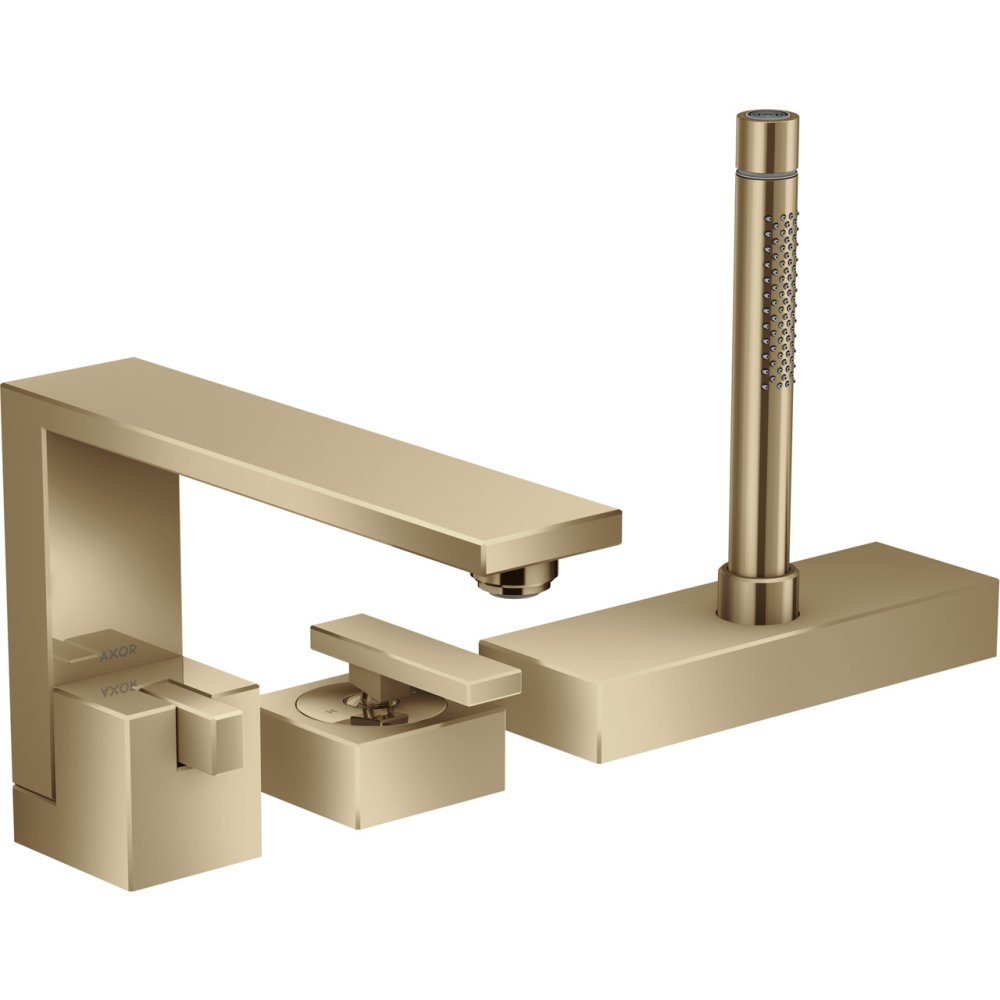 Смеситель на край ванны Axor Edge, на 3 отверстия, 46430130, полированная бронза