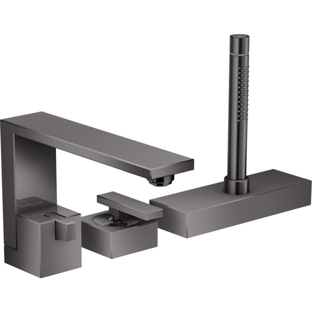 Смеситель на край ванны Axor Edge, на 3 отверстия, 46430330, полированный черный хром 