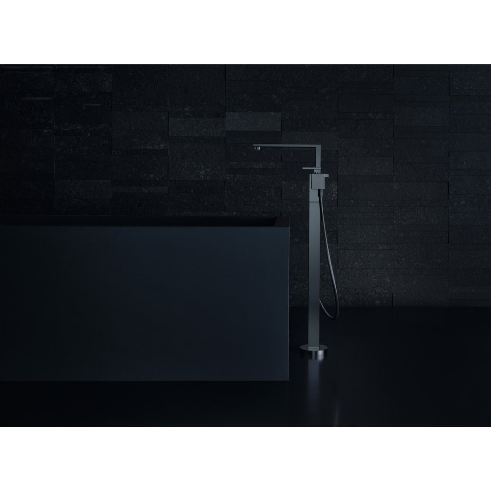 Смеситель для ванны Axor Edge, однорычажный, напольный, с алмазной огранкой, 46441130, полированная бронза