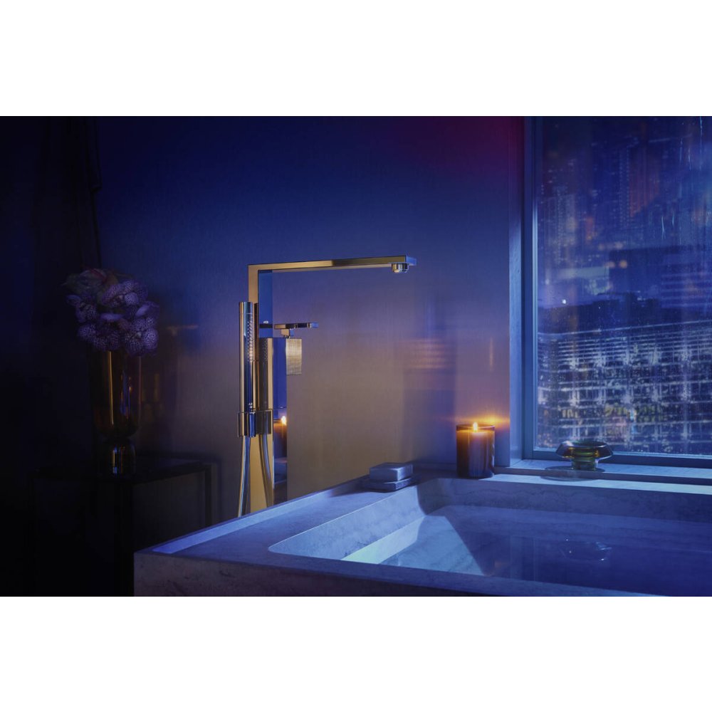 Смеситель для ванны AXOR Edge напольный с алмазной огранкой, полированное золото 46441990