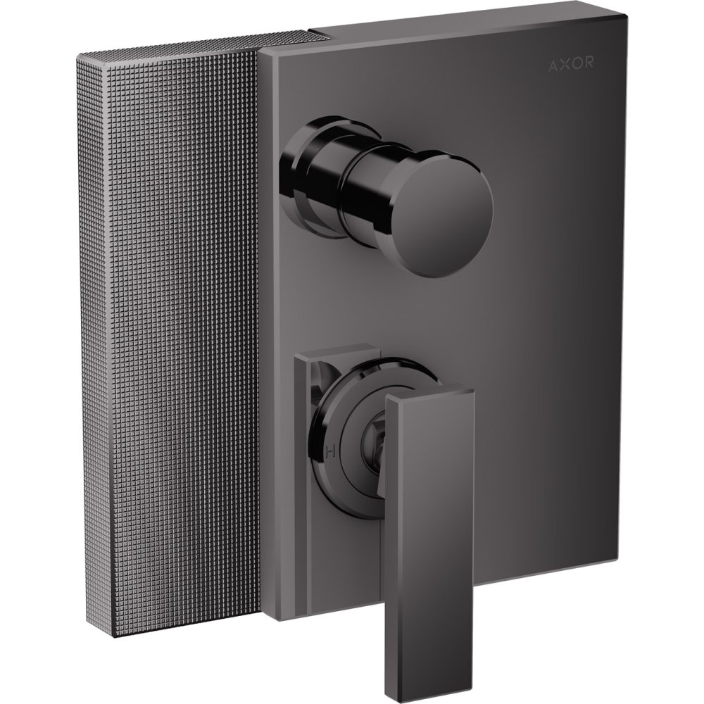 Смеситель для ванны Axor Edge, однорычажный, скрытого монтажа, с алмазной огранкой, 46451330, полированный черный хром 