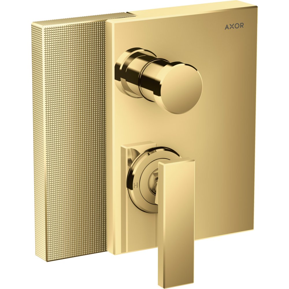 Смеситель для ванны Axor Edge, однорычажный, скрытого монтажа, с алмазной огранкой, 46451990, полированное золото