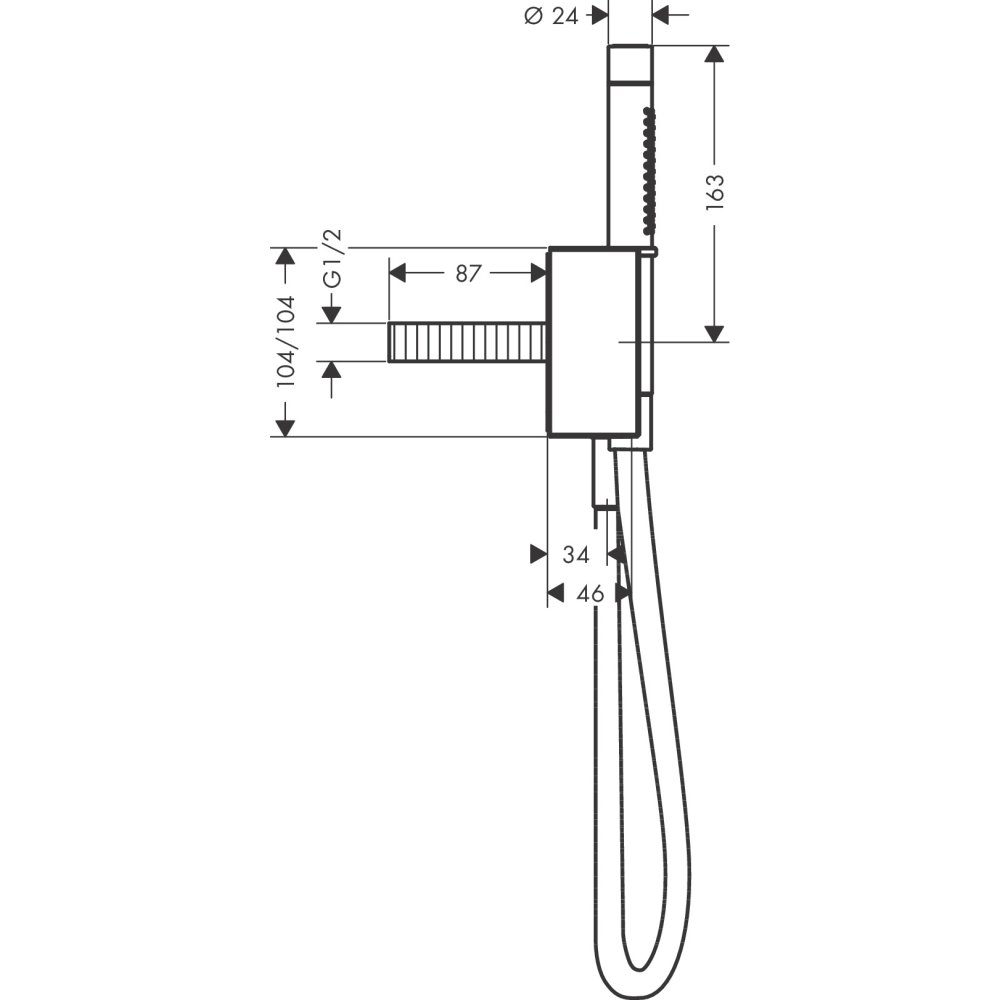 Porter-набор Axor Edge, с ручным душем 2jet и душевым шлангом, 46520130, полированная бронза
