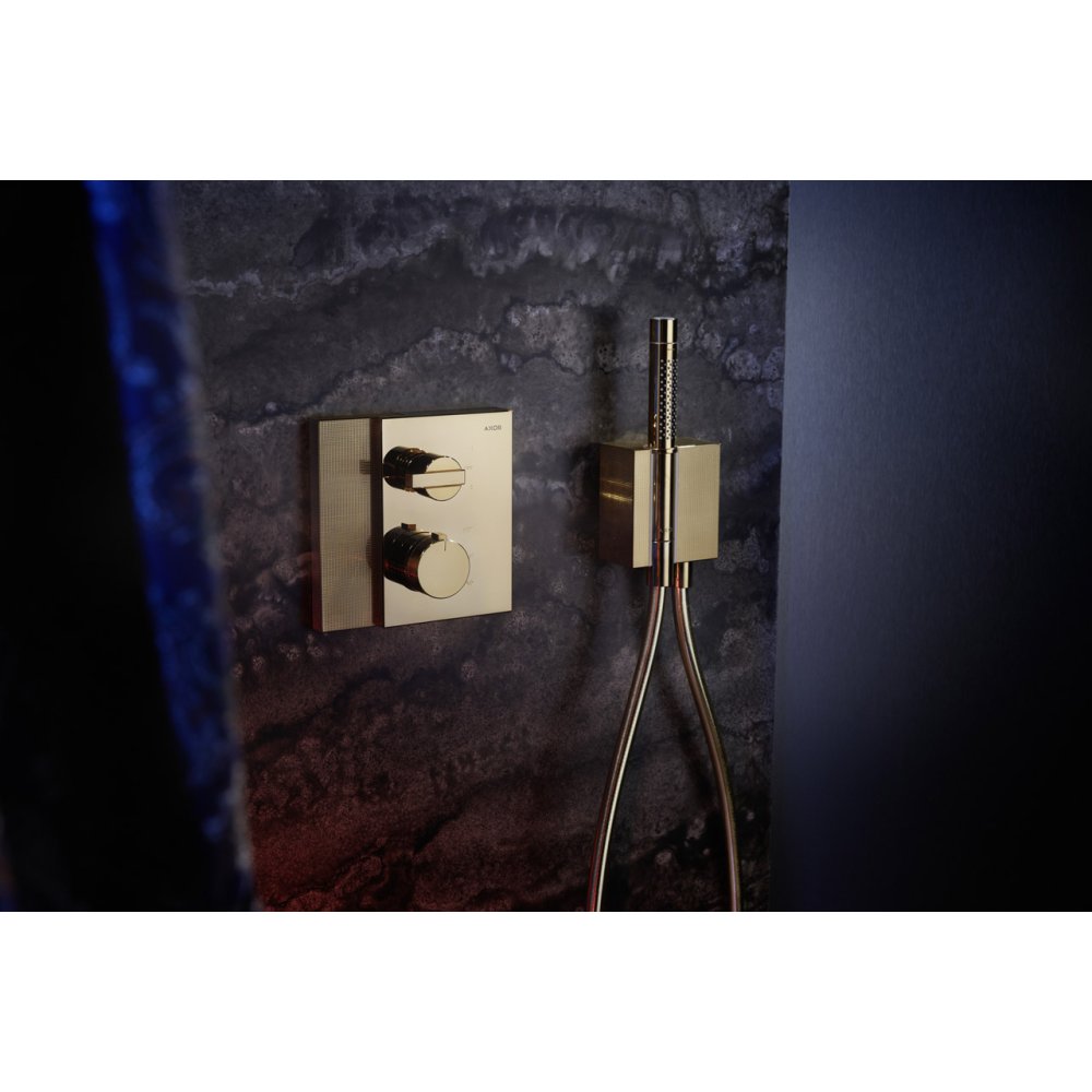 Porter-набор Axor Edge, с ручным душем 2jet и душевым шлангом, с алмазной огранкой, 46521130, полированная бронза