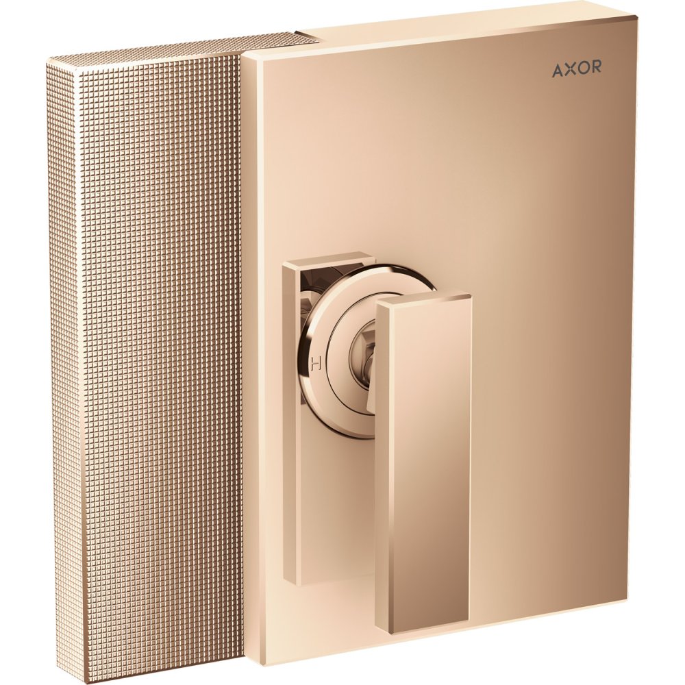 Смеситель для душа Axor Edge, однорычажный, скрытого монтажа, с алмазной огранкой, 46651300, полированное красное золото 