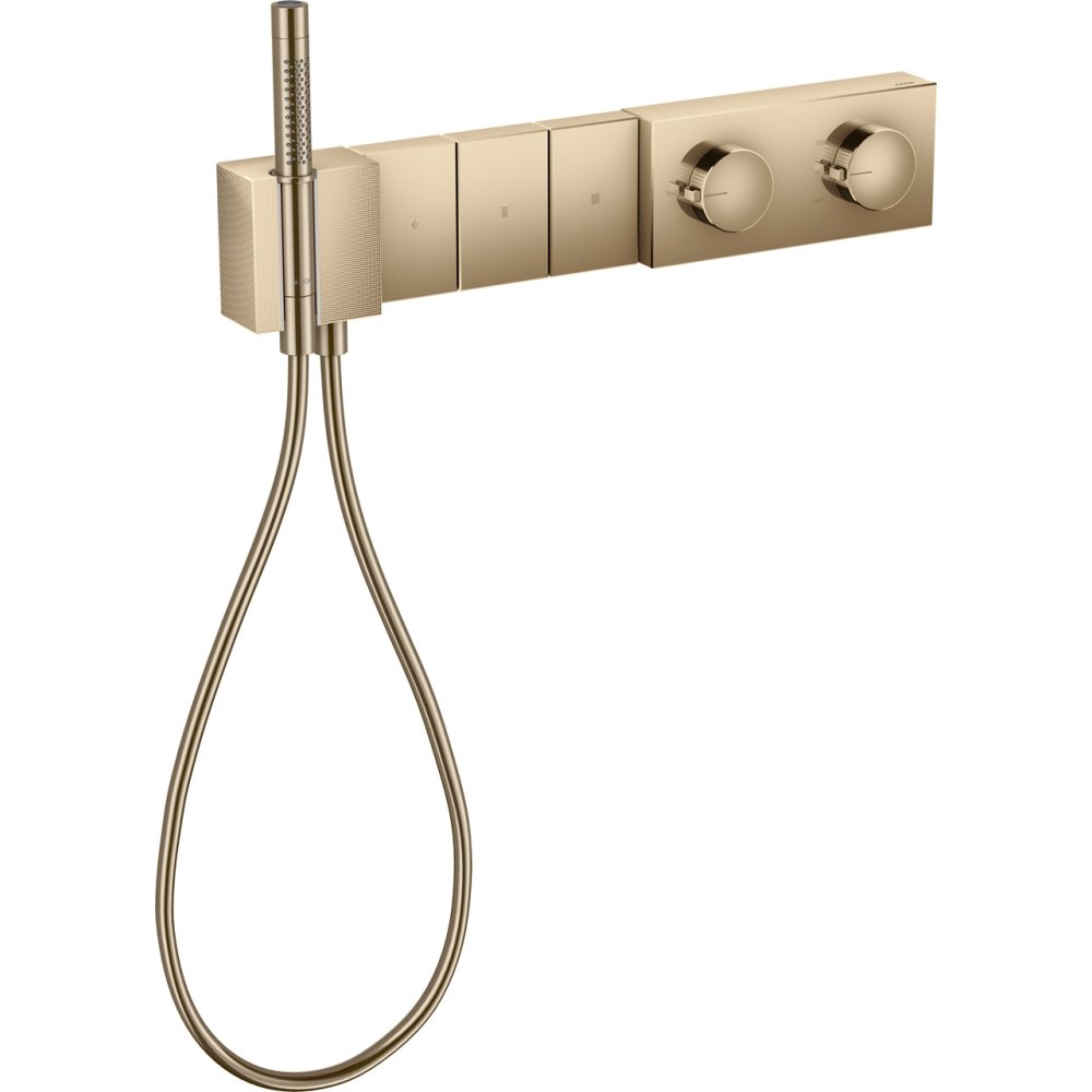 Термостат Select Axor Edge, 540/100, для 3 потребителей, скрытого монтажа, с алмазной огранкой, 46711130, полированная бронза