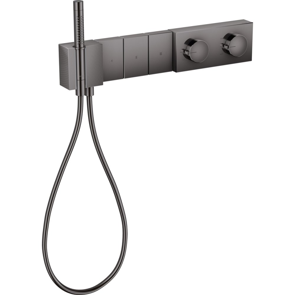 Термостат Select Axor Edge, 540/100, для 3 потребителей, скрытого монтажа, с алмазной огранкой, 46711330, полированный черный хром 