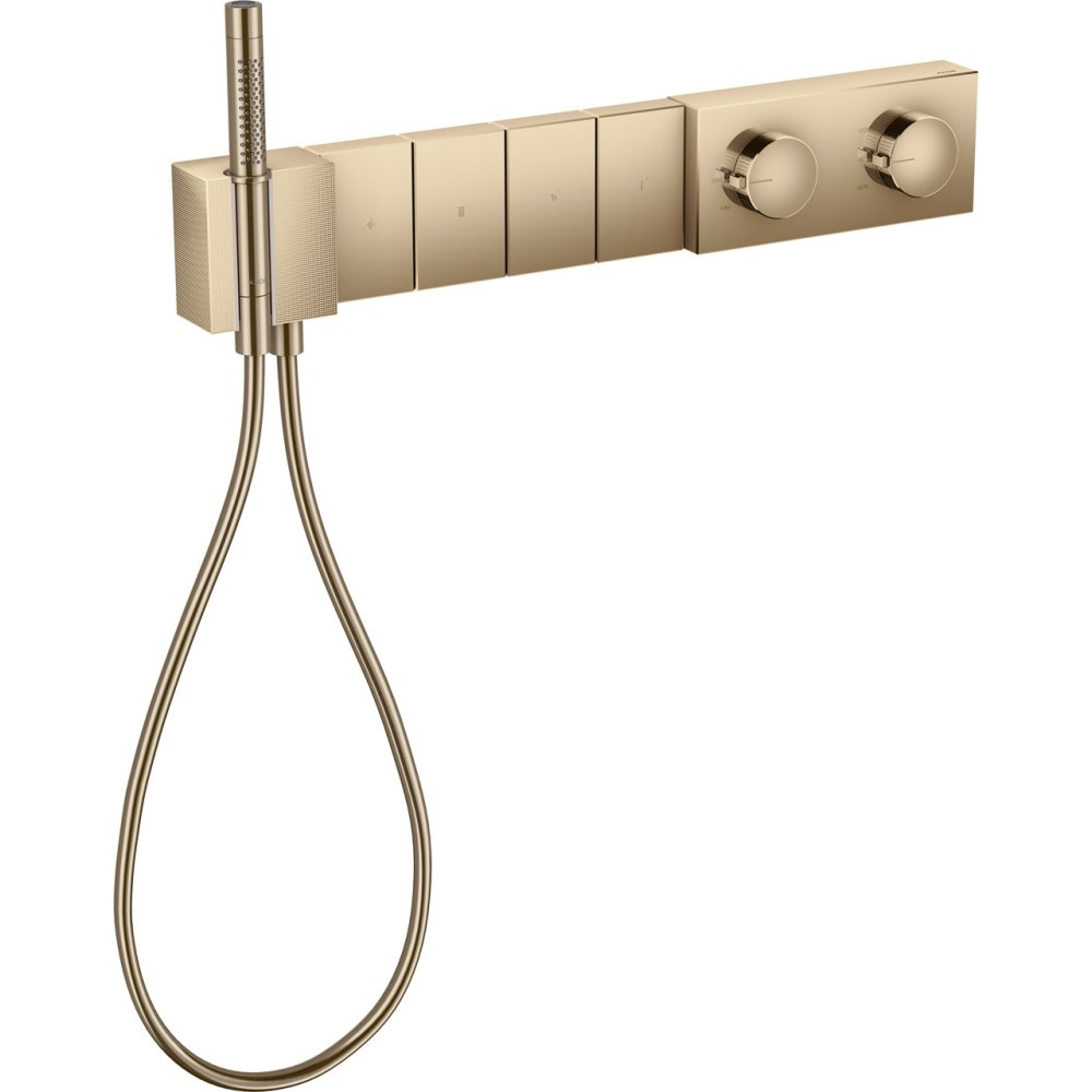 Термостат Select Axor Edge, 610/100, для 4 потребителей, скрытого монтажа, с алмазной огранкой, 46721130, полированная бронза