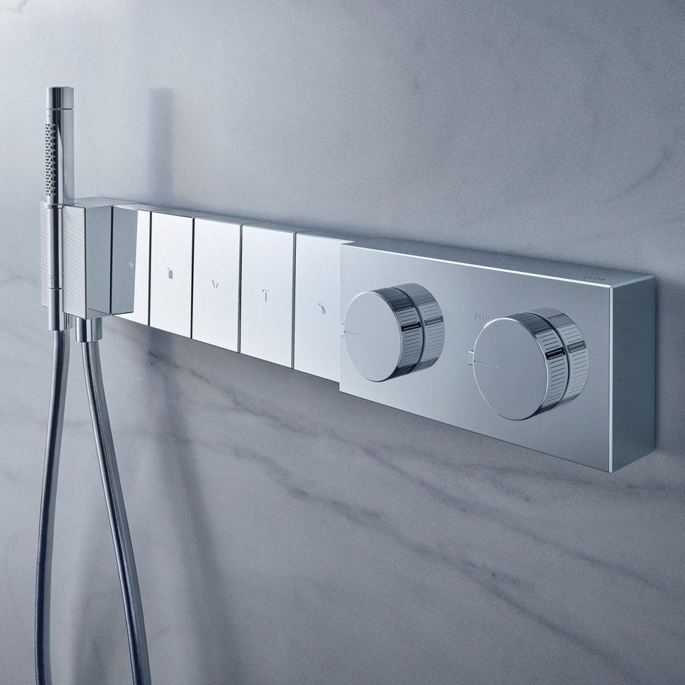 Модуль термостата AXOR Edge 680/100 для 5 потребителей скрытого монтажа с алмазной огранкой  46731000