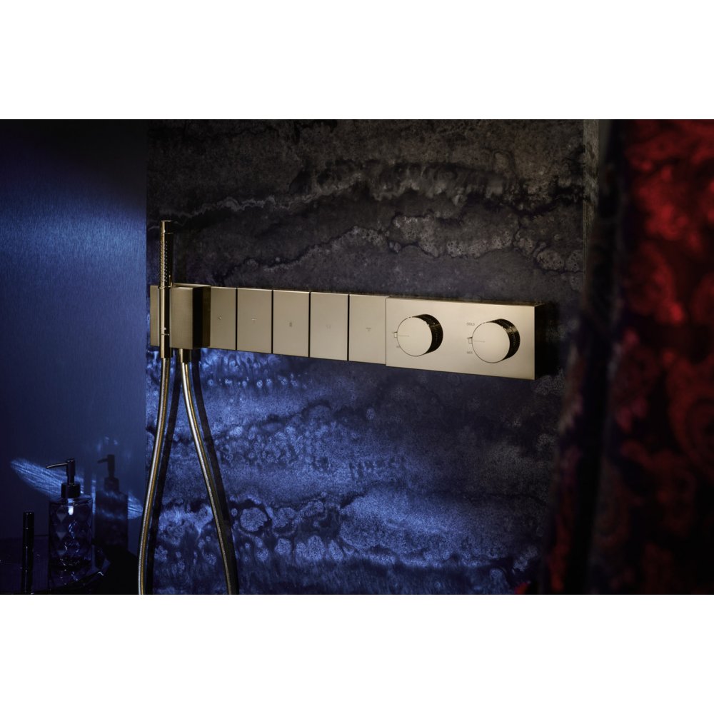 Термостат Select Axor Edge, 680/100, для 5 потребителей, скрытого монтажа, с алмазной огранкой, 46731130, полированная бронза