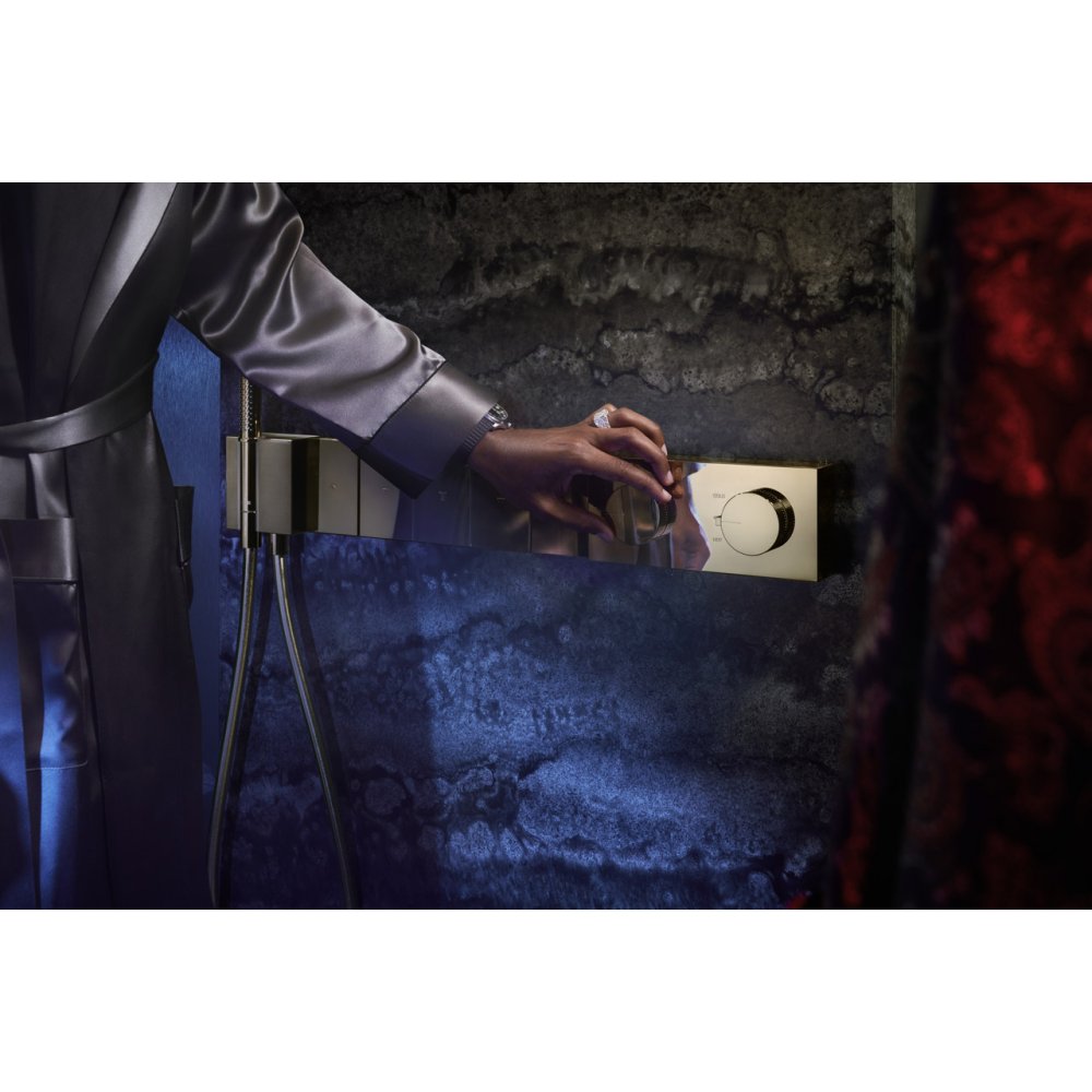 Термостат Select Axor Edge, 680/100, для 5 потребителей, скрытого монтажа, с алмазной огранкой, 46731300, полированное красное золото 