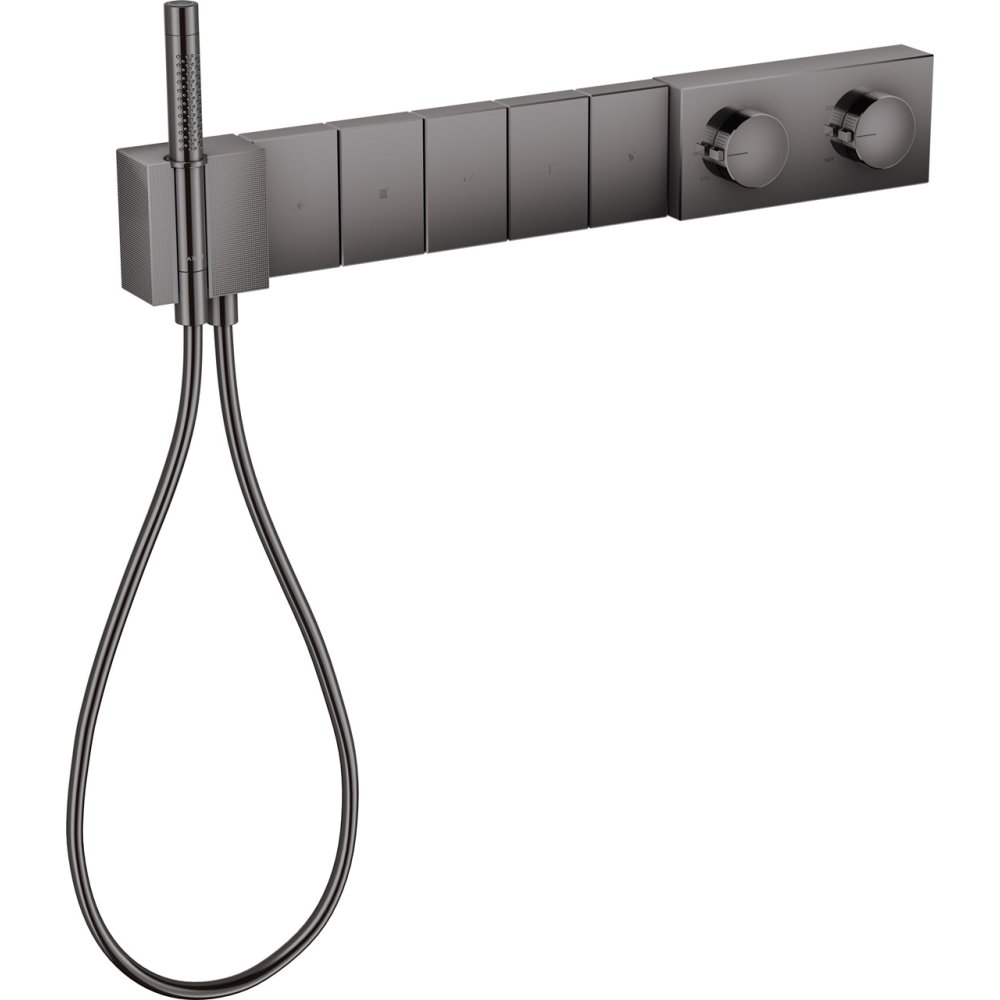 Термостат Select Axor Edge, 680/100, для 5 потребителей, скрытого монтажа, с алмазной огранкой, 46731330, полированный черный хром 