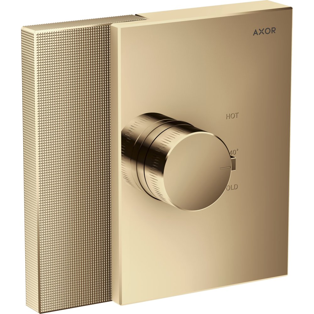 Термостат Highflow Axor Edge, скрытого монтажа, с алмазной огранкой, 46741130, полированная бронза