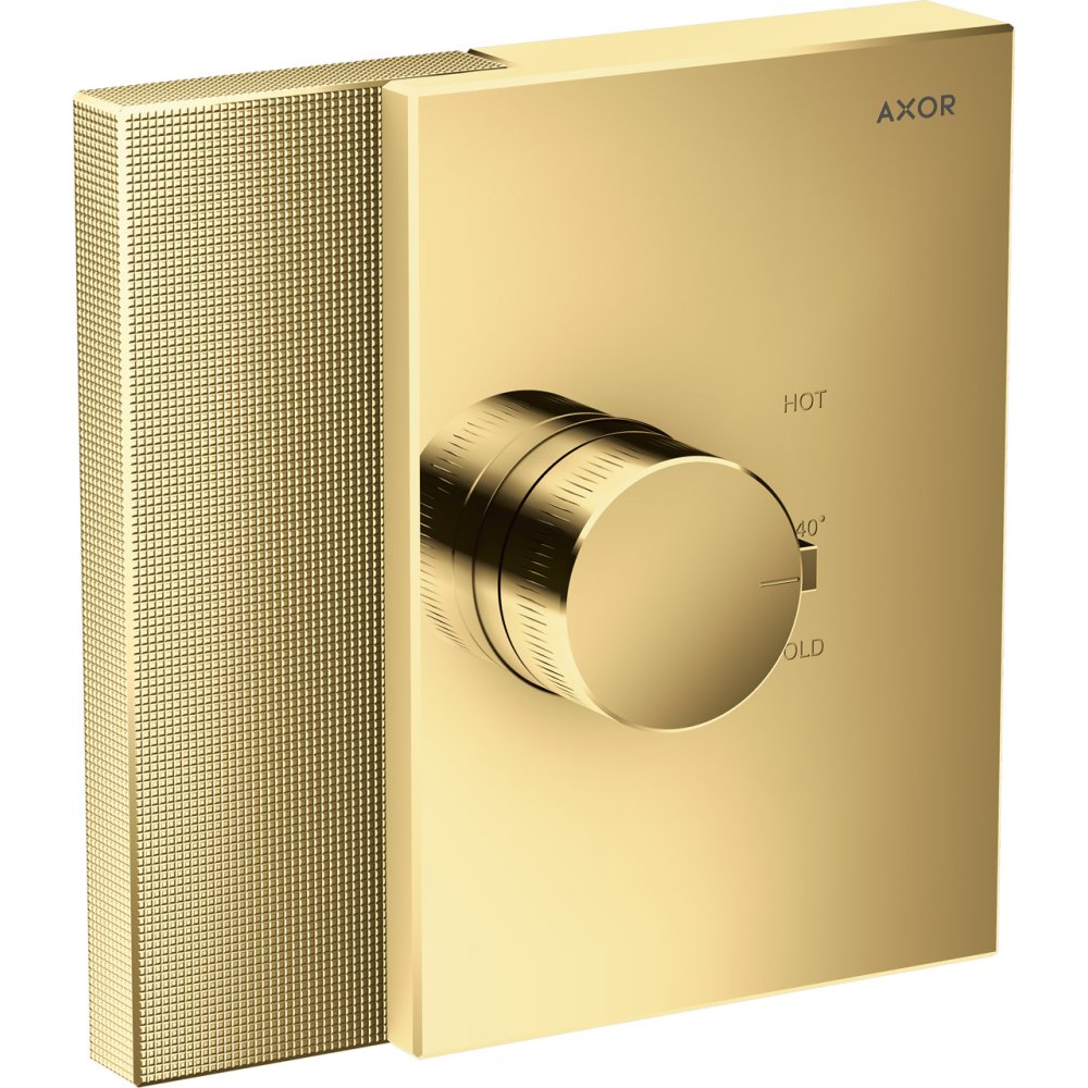 Термостат Highflow Axor Edge, скрытого монтажа, с алмазной огранкой, 46741990, полированное золото