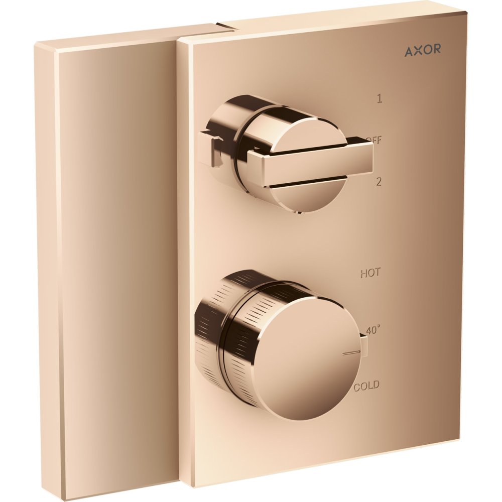 Термостат Axor Edge, с запорным/переключающим вентилем, 46760300, полированное красное золото 