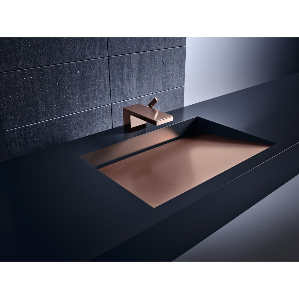 Смеситель для раковины Axor MyEdition, 70, без панели, однорычажный, со сливным клапаном Push-Open, 47012340, шлифованный черный хром 