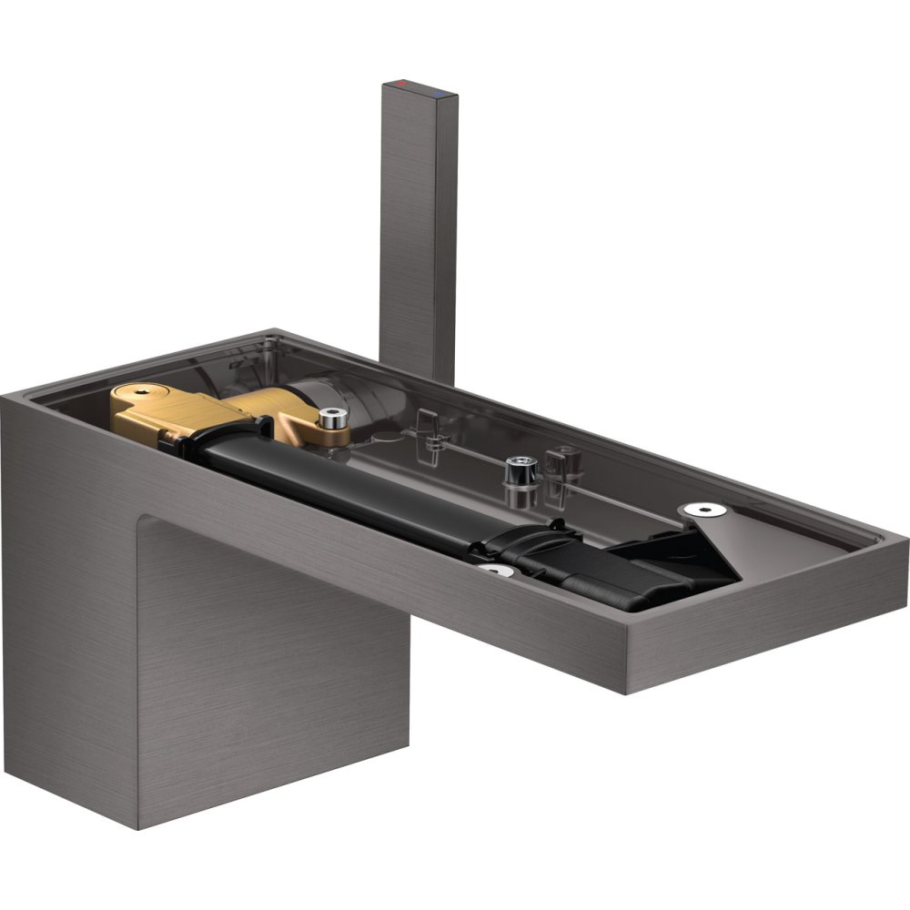 Смеситель для раковины Axor MyEdition, 70, без панели, однорычажный, со сливным клапаном Push-Open, 47012340, шлифованный черный хром 